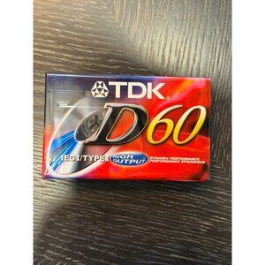 TDK D60 IEC Type I High Output Audio Cassette Tape - Sealed